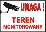 Tabliczka informacyjna 25 x 35 cm - Uwaga! Teren monitorowany