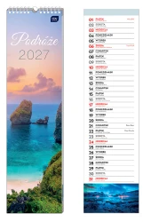 Kalendarz ścienny paskowy 12-sto planszowy 2027 Interdruk - Podróże