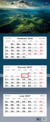 Kalendarz ścienny trójdzielny 2027 Interdruk - Widoki