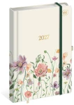 Kalendarz książkowy tygodniowy 2027 Interdruk A5 - Metallic Flowers (1 tydzień - 1 strona)