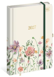 Kalendarz książkowy tygodniowy 2027 Interdruk A5 - Metallic Flowers (1 tydzień - 1 strona)