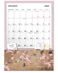 Kalendarz ścienny planszowy z kieszonką 2027 Interdruk - Cherry Blossom