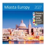 Kalendarz ścienny 12-sto planszowy 2027 narcissus z naklejkami - Miasta Europy