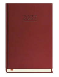 Kalendarz książkowy dzienny 2027 Michalczyk i Prokop A5 - bordowy (1 dzień - 1 strona)