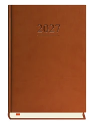 Kalendarz książkowy dzienny 2027 Michalczyk i Prokop A5 - ciemny brąz (1 dzień - 1 strona)