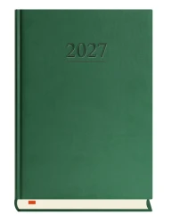 Kalendarz książkowy dzienny 2027 Michalczyk i Prokop A5 - ciemno zielony (1 dzień - 1 strona)