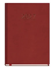Kalendarz książkowy tygodniowy 2027 Michalczyk i Prokop A5 - bordowy (1 tydzień - 2 strony)
