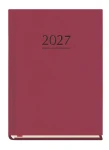 Kalendarz książkowy tygodniowy 2027 Michalczyk i Prokop B6 - wiśniowy (1 tydzień - 2 strony)