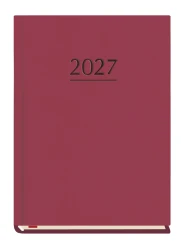 Kalendarz książkowy tygodniowy 2027 Michalczyk i Prokop B6 - wiśniowy (1 tydzień - 2 strony)