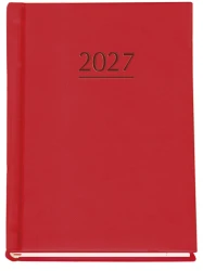 Kalendarz książkowy tygodniowy 2027 Michalczyk i Prokop B6 - czerwony (1 tydzień - 2 strony)