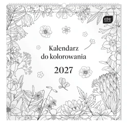 Kalendarz ścienny planszowy do kolorowania 2027 Interdruk - Kwiaty