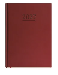 Kalendarz książkowy tygodniowy 2027 Michalczyk i Prokop B5 - bordowy (1 tydzień - 1 strona)