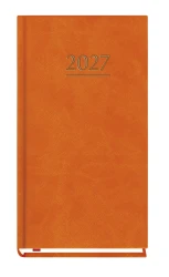 Kalendarz książkowy tygodniowy kieszonkowy 2027 Michalczyk i Prokop 9x16,5 cm - pomarańczowy (1 tydzień - 2 strony)