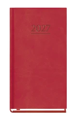 Kalendarz książkowy tygodniowy kieszonkowy 2027 Michalczyk i Prokop 9x16,5 cm - czerwony (1 tydzień - 2 strony)