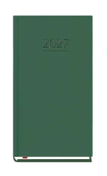 Kalendarz książkowy tygodniowy kieszonkowy 2027 Michalczyk i Prokop 9x16,5 cm - zielony (1 tydzień - 2 strony)