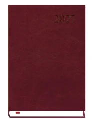 Kalendarz książkowy dzienny 2027 Michalczyk i Prokop A5 - bordowy (1 dzień - 1 strona)