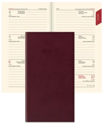 Kalendarz książkowy tygodniowy 2027 LUCRUM A6 - różne kolory (1 tydzień - 2 strony)