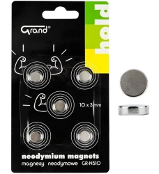 Magnesy neodymowe Grand 10 x 3 mm - 5 sztuk