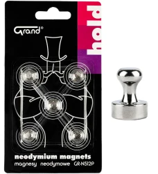 Magnesy neodymowe z uchwytem Grand 12 mm - 5 sztuk