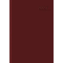 Kalendarz książkowy dzienny 2027 TOP 2000 Basic A5 - bordowy (1 dzień - 1 strona)