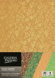 Karton ozdobny Galeria Papieru A4 - 20 arkuszy - siła zieleni