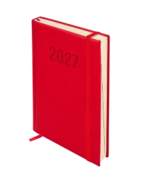 Kalendarz książkowy dzienny 2027 ANTRA Colorfix A5 - czerwony (1 dzień - 1 strona)