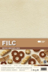 Filc dekoracyjny Beige-Brown 180g 20x30 cm - zestaw 5 kolorów w odcieniach brązu