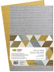 Tektura falista Happy Color Gold Silver A4 - 5 arkuszy - złoty i srebrny brokatowy