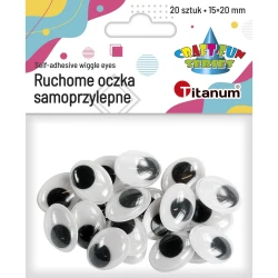 Ruchome oczka Craft-Fun Series samoprzylepne owalne 15x20mm - 20 sztuk