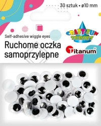 Ruchome oczka Craft-Fun Series samoprzylepne 10mm - 30 sztuk