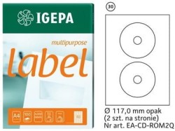 Etykiety samoprzylepne na CD ø 117,0 mm /100 szt.