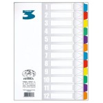 Przekładki do segregatora Tres A4 - laminowane 12 kolorów