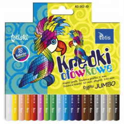 Kredki ołówkowe grube TETISKI Jumbo - 18 kolorów