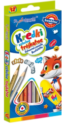 Kredki ołówkowe trójkątne Majewski Bambino - 12 kolorów