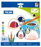 Kredki ołówkowe trójkątne MILAN - 24 kolory