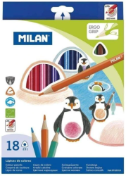 Kredki ołówkowe trójkątne MILAN - 18 kolorów