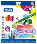 Kredki ołówkowe grube MILAN MAXI - 12 kolorów
