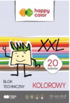 Blok techniczny A4 Happy Color XXL 170g - kolorowy - 20 arkuszy