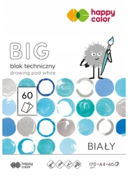 Blok techniczny A4 Happy Color BIG 170g - biały - 60 arkuszy