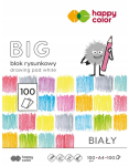 Blok rysunkowy A4 Happy Color BIG 100g - biały - 100 arkuszy