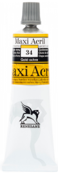 Farba akrylowa Renesans Maxi Acril 60ml nr 34 - ugier żółty (złoty)