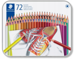 kredki ołówkowe staedtler trójkątne 72 kolory metalowe pudełko aksa.PNG