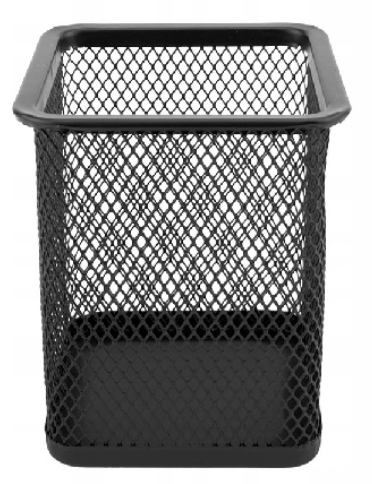 przybornik na biurko kwadratowy czarny tres 8x8x10 aksa.PNG