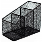 Przybornik na biurko siatkowy skośny - czarny