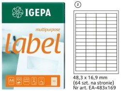 Etykiety samoprzylepne białe Igepa 48,3 x 16,9 mm - 100 arkuszy